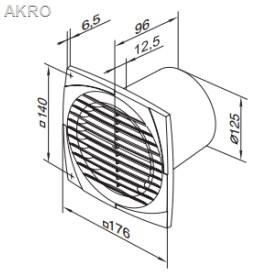 Wentylator łazienkowy SIMPLE D125D  VENTIKA